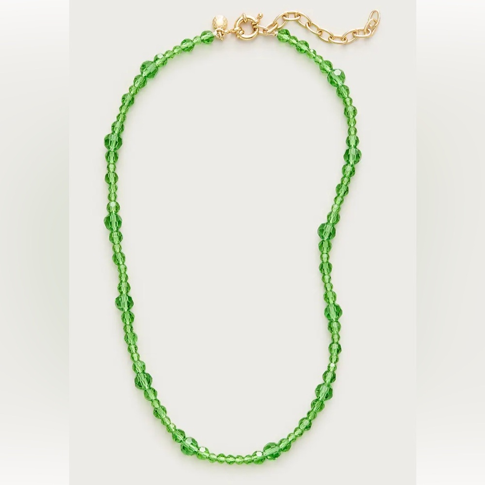 J. Crew green Beaded Necklace with Gold Accents - New summer 2026